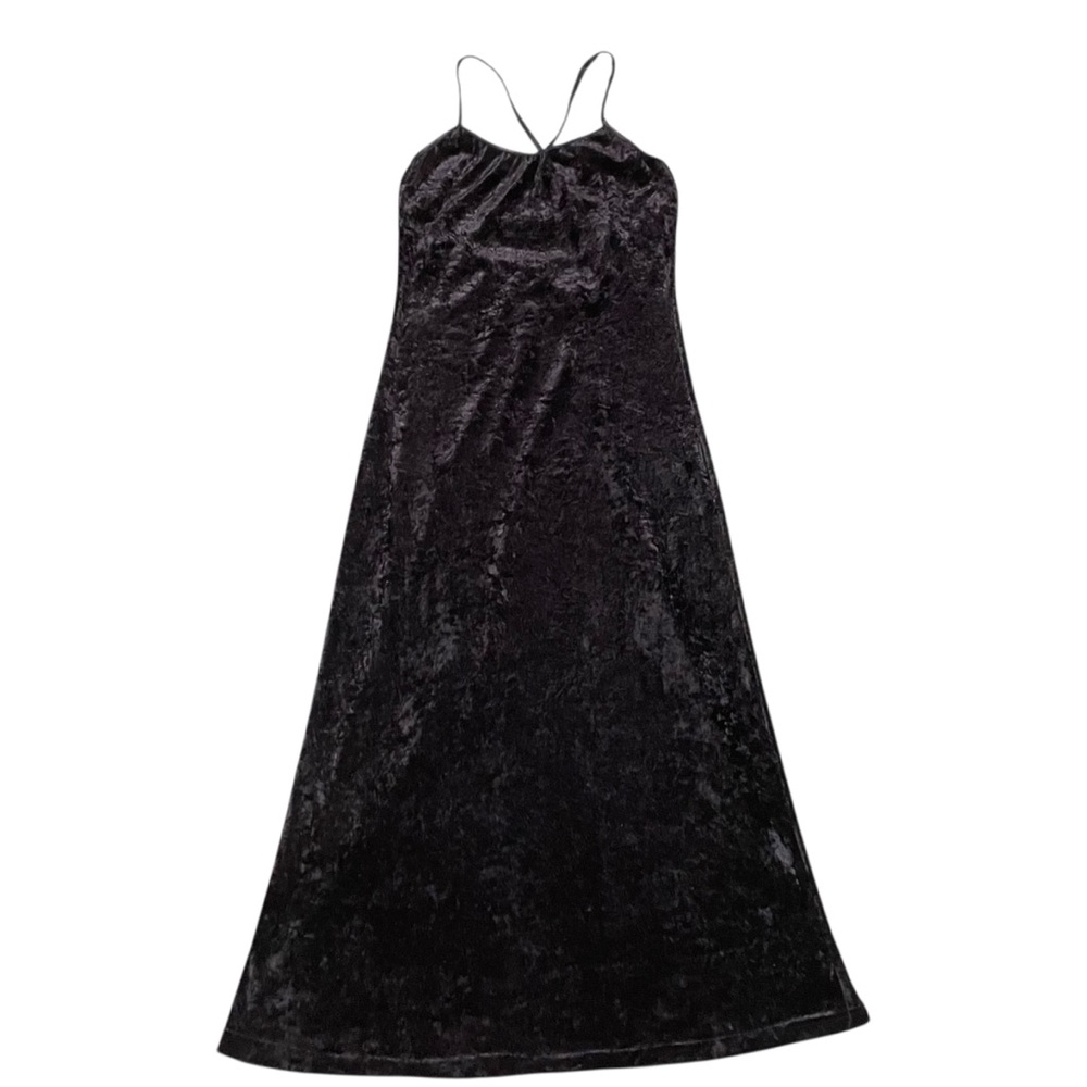 Possessed‎ Vintage Y2K Velvet Black Maxi Dress Size M Goth Grunge